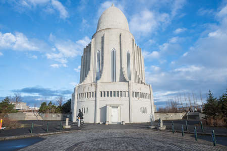 Hallgrimskirkja the largest and tallest church in Reykjavik the capital cities of Iceland.の写真素材