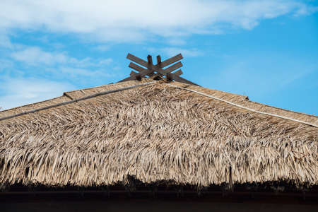 The traditional Japanese straw roof.の写真素材
