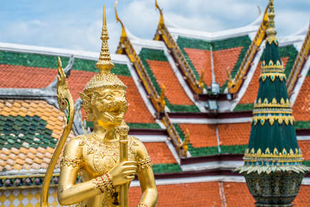 The giant statue guard of royal palace in Bangkok, Thailand.の写真素材