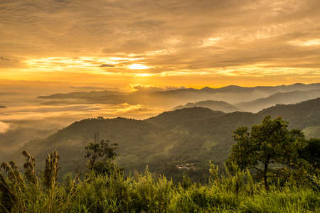 View of Doi Kart Pee the mountains in Chiangrai province of Thailand.