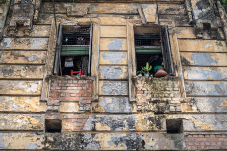 The old vintage house in colony style of Yangon the old colony town of England.の写真素材