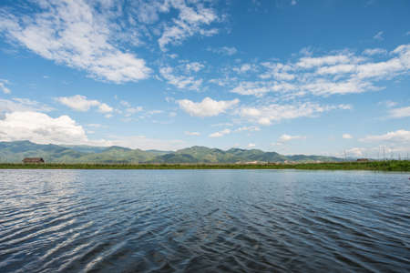 The scenery view of the nature in Inle lake one of tourist attraction in Myanmar.の写真素材