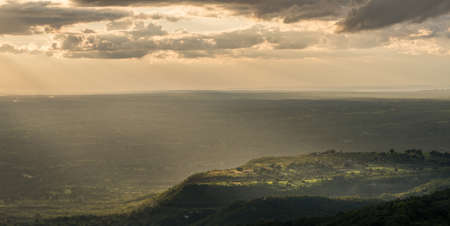 The sunbeam shining to the landscape in Shan state of Myanmar.の写真素材