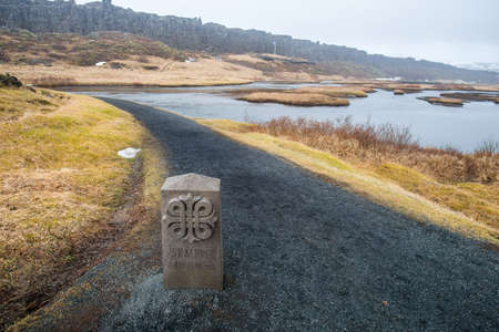 Scenery view of Thingvellir national parkの写真素材