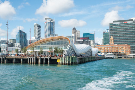 Auckland, New Zealand - March 04 2017: The Auckland Ferry Building is the hub of the Auckland ferry network that connects Auckland City with many suburbs.のeditorial素材