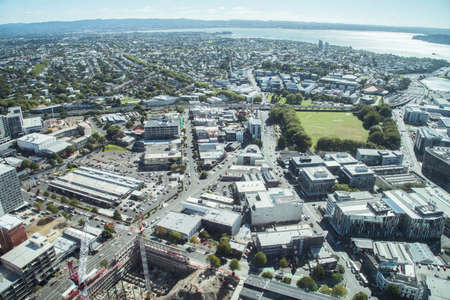 Auckland city view from the top of Auckland Sky Tower, North Island, New Zealand.の写真素材