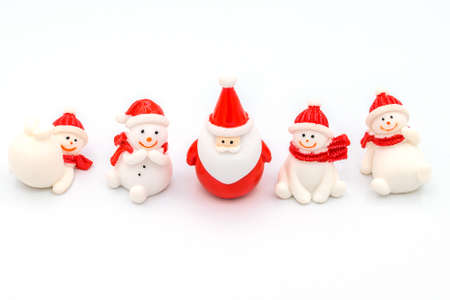 Group of Xmas dolls isolated on white background. This dolls is famous to decorate or create more Christmas atmosphere.の写真素材