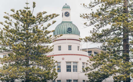 Napier, New Zealand -November-19-2017 : The T&G building an iconic art deco landmark building in...