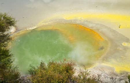 The Artist's Palette pool at the Wai-O-Tapu Thermal Wonderland in Rotorua, New Zealand.