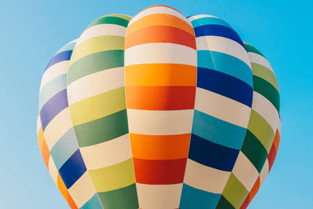 The vivid envelope of hot air balloon Inflatable after adding heated air to the inside.の写真素材