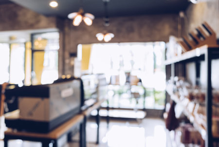 Abstract blur and defocused in coffee shop, cafe or restaurant. The Environment in coffee shop.の写真素材