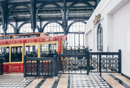 Sa Pa, Vietnam : March-27-2019 : Tourist tram station in Sa Pa the gate way to Fansipan the highest mountains in Vietnam.のeditorial素材
