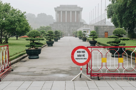 Hanoi, Vietnam : March-26-2019 : The prohibited area in Ho Chi Minh Mausoleum, located at Ba Dinh square in Hanoi the capital cities of Vietnam.のeditorial素材