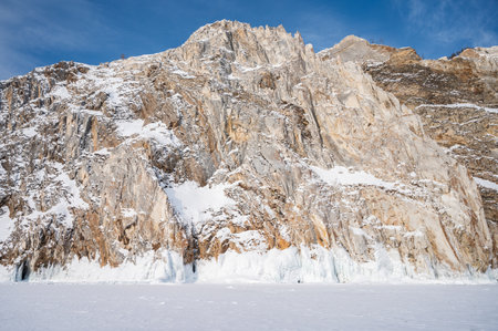 The landscape at Uzury bay the Eastern shore of Olkhon Island in Siberia, Russia.の写真素材