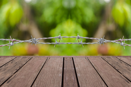 Bokeh and wood backgroundの写真素材