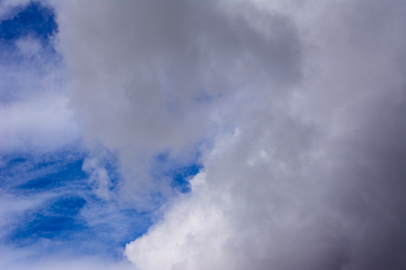 blue sky with cloud closeupの写真素材