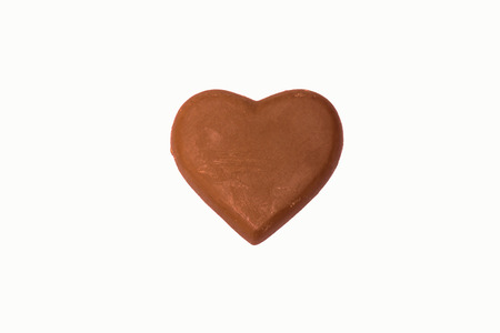 chocolates heart-shaped, isolated on whiteの写真素材
