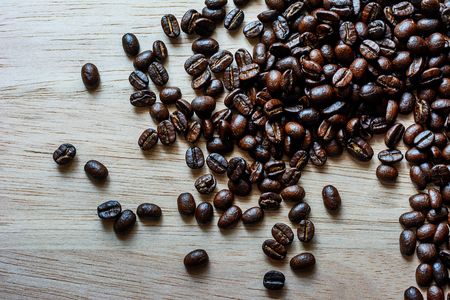 brown coffee, brown coffee on wooden backgroundの写真素材