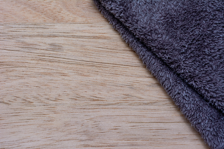 Microfiber Cloth on wooden backgroundの写真素材