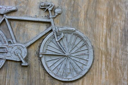 bicycle on the wall.の写真素材