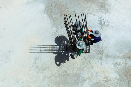 Construction worker steel frame.の写真素材