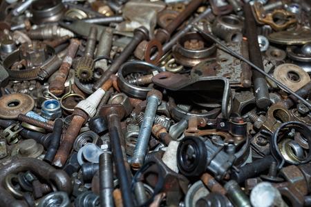 Spare parts scrap,Used spare parts wait for get rid or sell to recycle,Nuts Bolts.