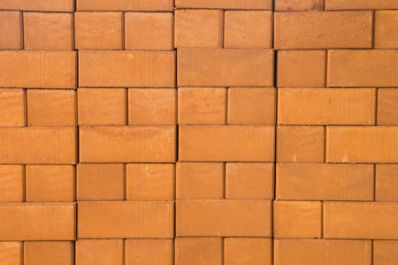 Orange brick wall texture background. Orange brick wall texture. Orange brick wall backgroundの写真素材