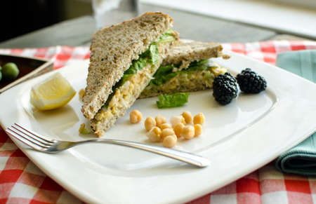 Chieckpea salad sandwich, alternative to chicken salad の写真素材