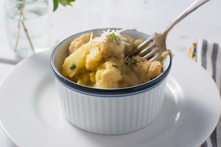 Baked Cauliflower gratin with cheese sauce.の写真素材