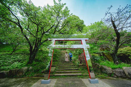 Entrance to Kanazawa castle in Kanazawa, Japanの写真素材