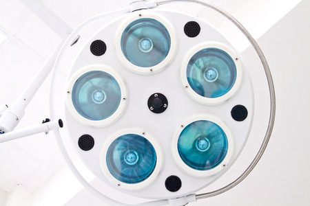 The white surgical lamp with five lampsの写真素材