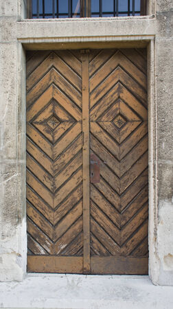 Brown old wooden doorの写真素材