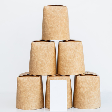 Delivery containers for fastfood on the white backgroundの写真素材