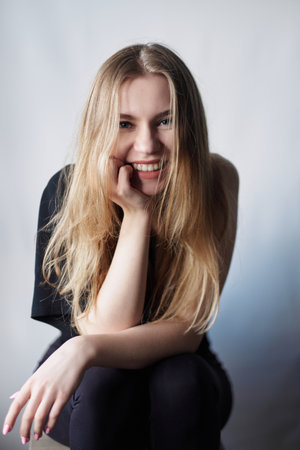 Portrait of a young woman with natural makeup and natural styling.Advertising natural cosmetics.Advertising for a beauty salon.Care cosmetics, face and body skin care. High quality photoの写真素材