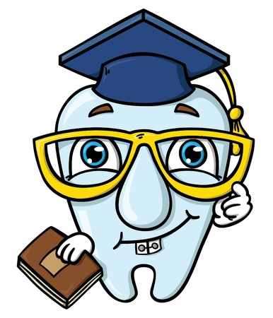 funny cartoon tooth  illustration of wisdom  toothのイラスト素材