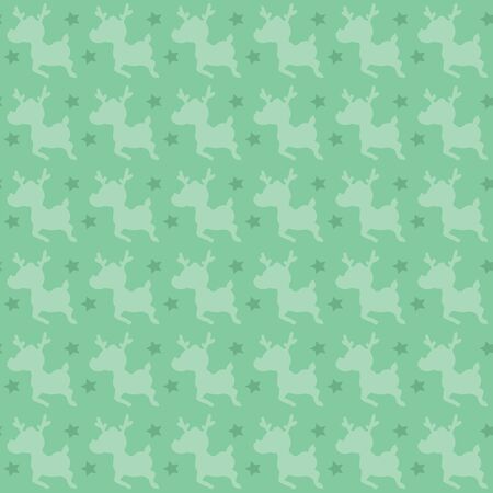 retro vector seamless pattern with deers and starsのイラスト素材