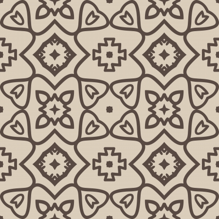 vector seamless outlines pattern with ethnicity motifのイラスト素材