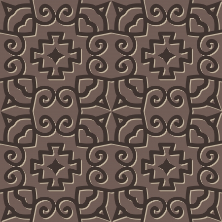 Grey vector seamless medieval pattern with ethnicity motifのイラスト素材