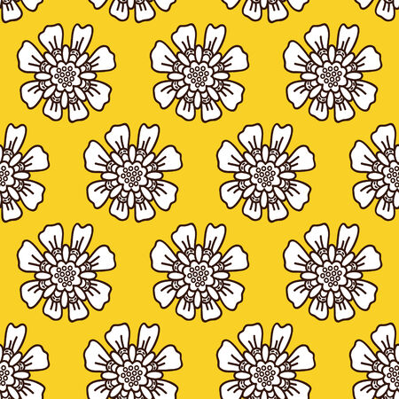 yellow floral pattern for girl  のイラスト素材