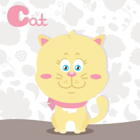 Zoo alphabet for girl - letter C  のイラスト素材