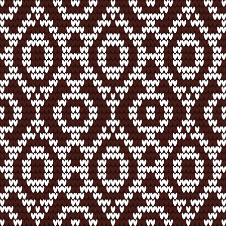 knitted pattern. Knitted vector seamless delicate pattern with simple ethnicity motifのイラスト素材