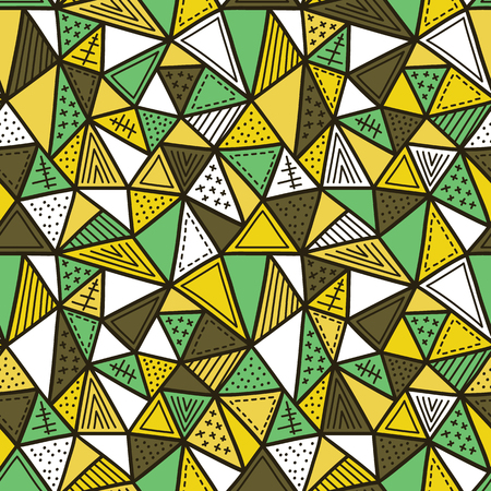 Simple abstract pattern. Vector hand drawn seamless patterns with trianglesのイラスト素材