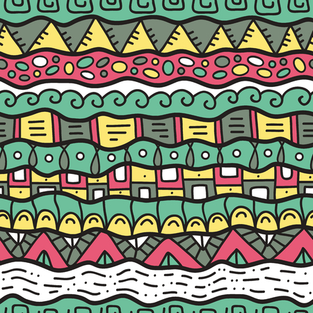 abstract lines pattern. Vector hand drawn seamless patterns with ornate linesのイラスト素材