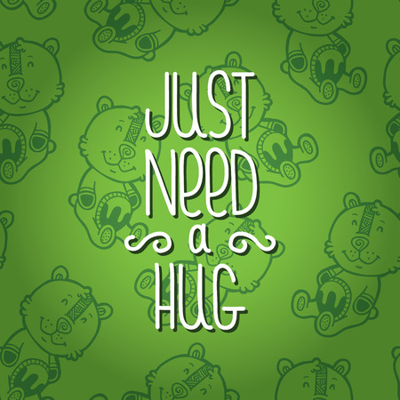 cute card. vector card with text and ornate outline doodle seamless pattern on backgroundのイラスト素材