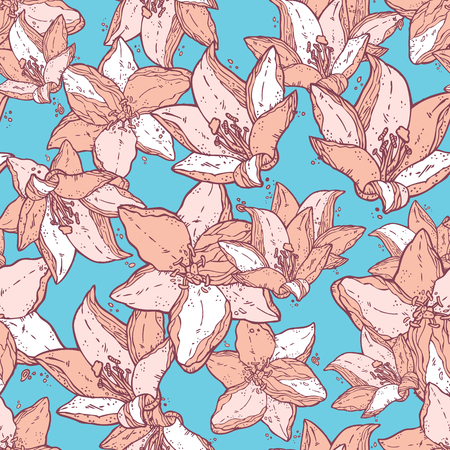 floral seamless pattern. Seamless pattern with flowers for wallpapers, scrapbooking, web page backgrounds,textileのイラスト素材