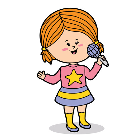 Vector illustration of cute cartoon girl character for children and scrap bookのイラスト素材