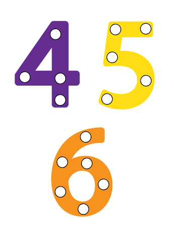 digital learning game for toddlers: plasticine patches or dot marker pages to develop fine motor abilityのイラスト素材