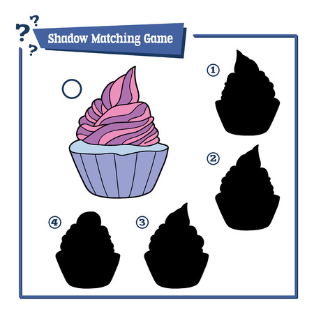 Vector illustration of educational shadow matching game with cartoon character for childrenのイラスト素材