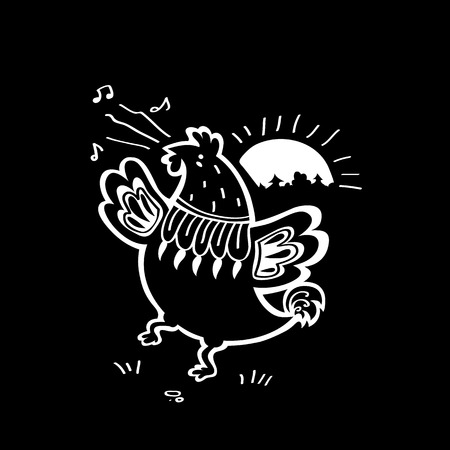 Vector illustration of ornate hand drawn roosterのイラスト素材