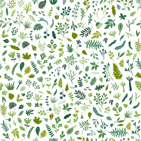A Vector nautical seamless background pattern with hand drawn beautiful leaves.のイラスト素材